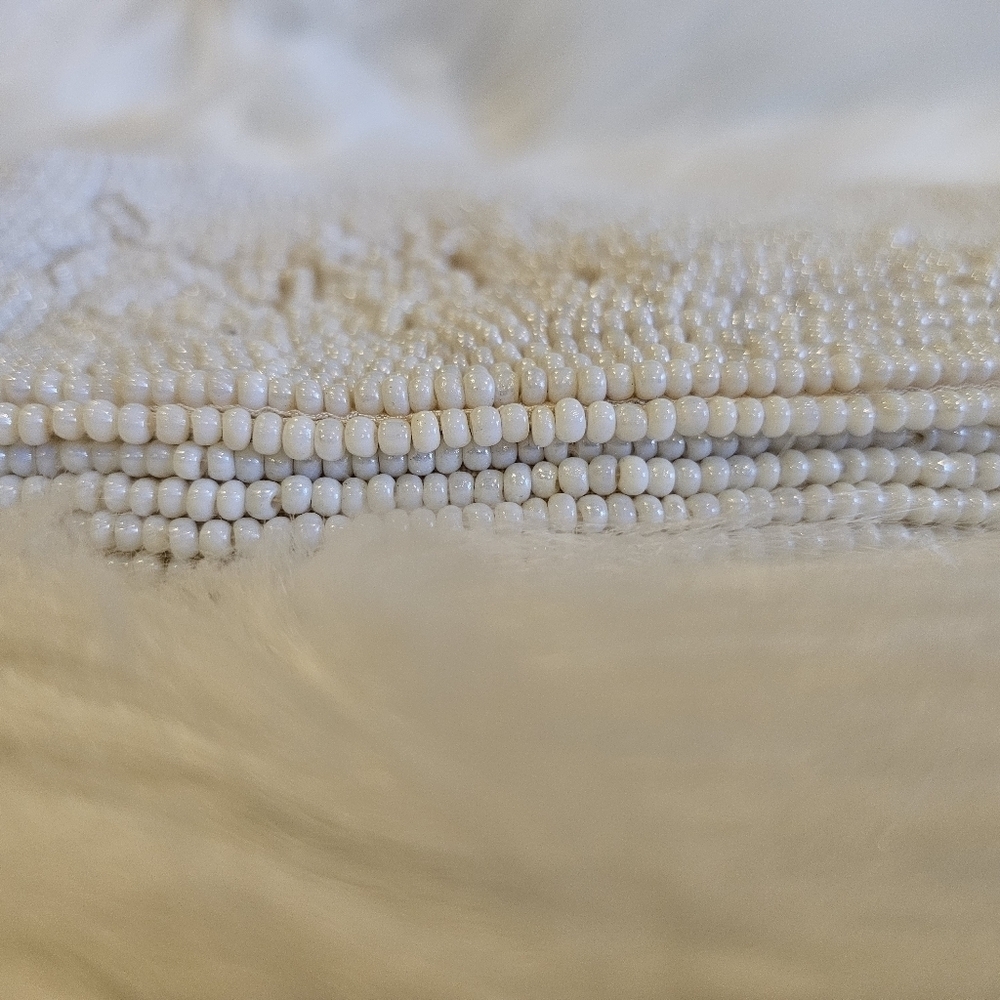 Bags By Debbie Vintage Handmade Beaded White Clutch - Picture 4 of 9